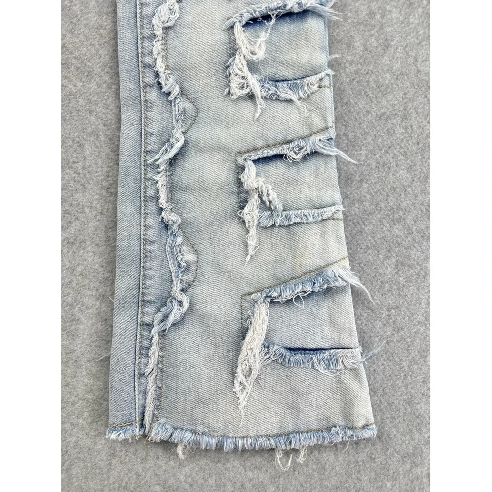 Guapi Stacked Flare Distressed Jeans Light Wash Men's Size 32